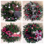 a picture of 4 wreaths